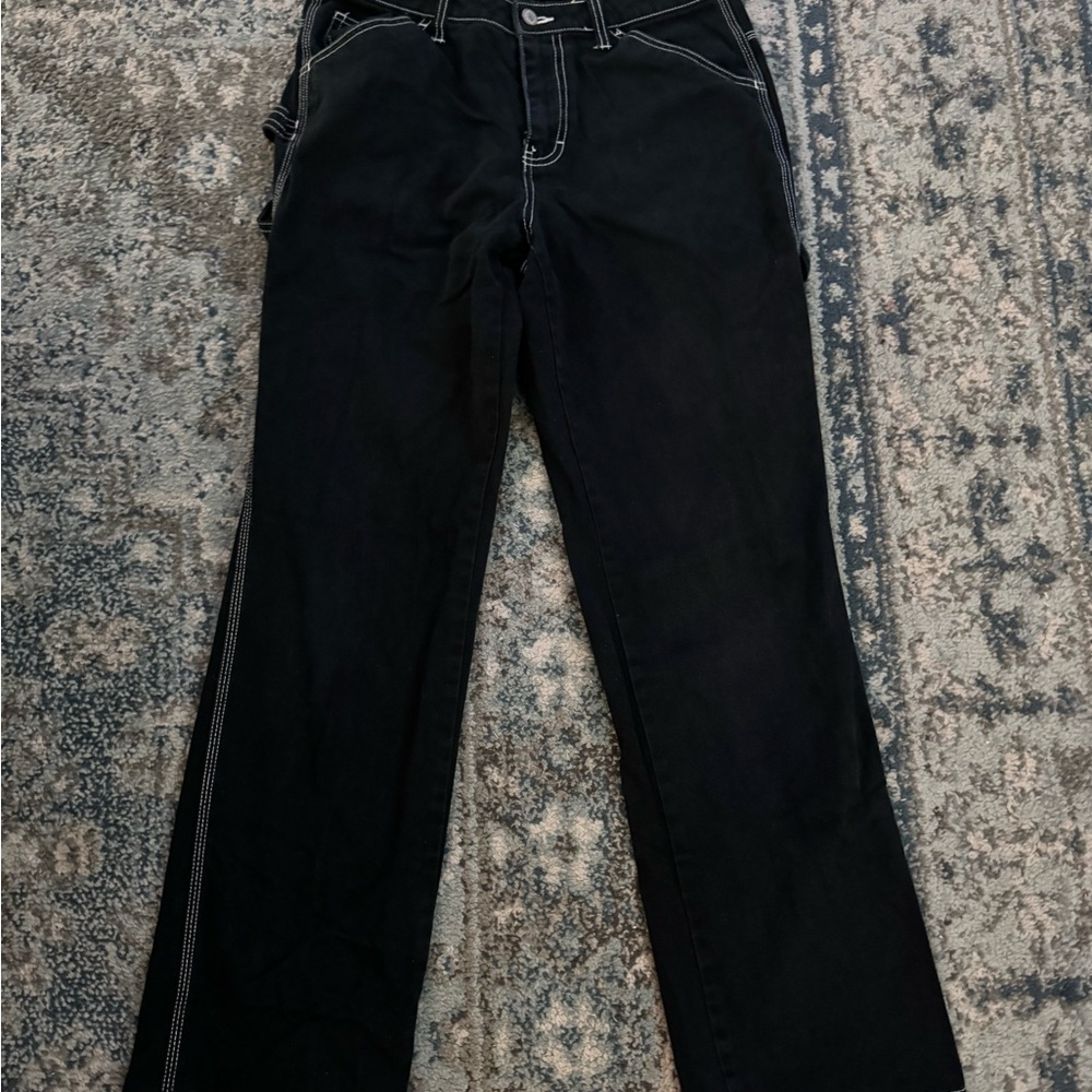 Black dickies with White Stitching